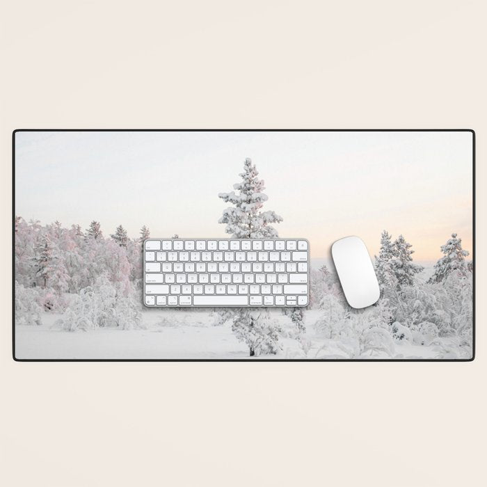 Snow Landscape "Winter Wonderland in Lapland" Wanderlust Travel Photography Desk Mat Gallery Image 1