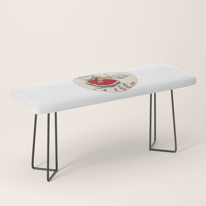 Vintage Christmas Girl Bench Gallery Image 1