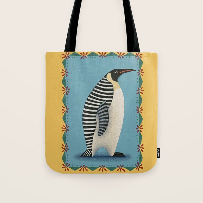 Striped Penguin Tote Bag Gallery Image 1
