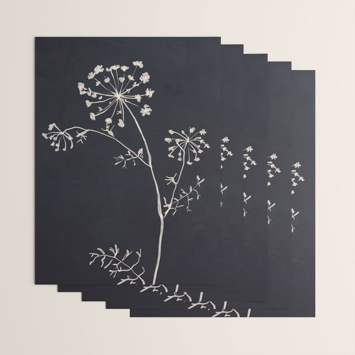 Minimalist Wild Plant 6 Black And White Wrapping Paper Gallery Image 3