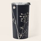 Minimalist Wild Plant 6 Black And White Travel Mug Gallery Image 2