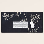 Minimalist Wild Plant 6 Black And White Desk Mat Gallery Image 1