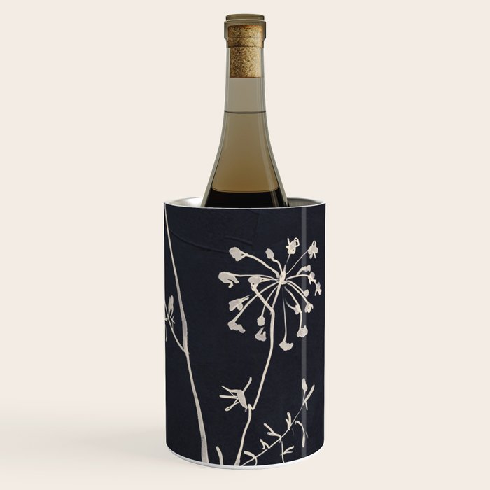Minimalist Wild Plant 6 Black And White Wine Chiller Gallery Image 3