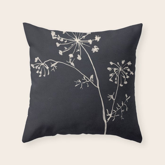 Minimalist Wild Plant 6 Black And White Throw Pillow Gallery Image 6