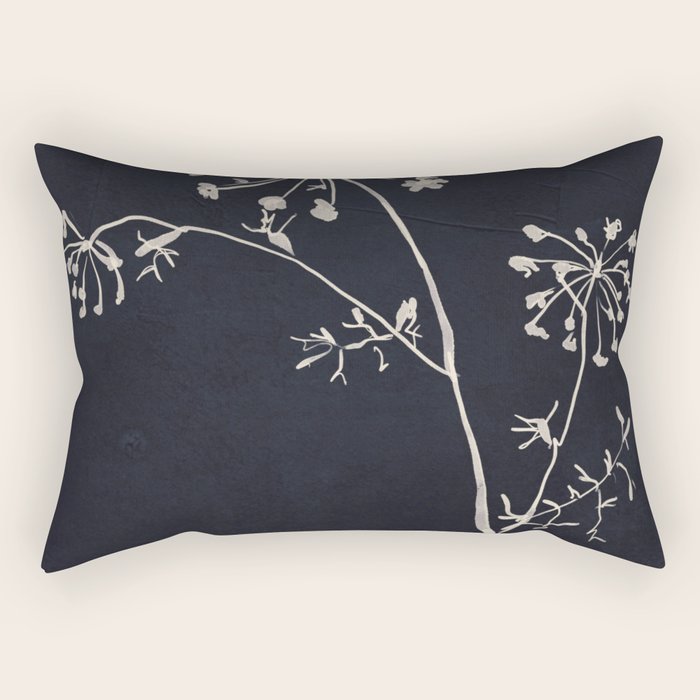 Minimalist Wild Plant 6 Black And White Rectangular Pillow Gallery Image 1