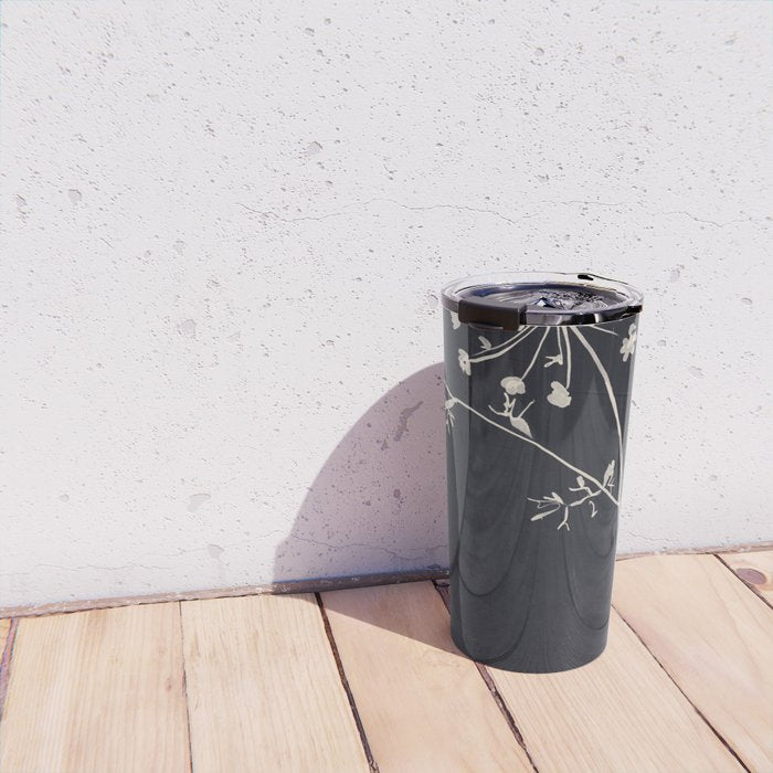 Minimalist Wild Plant 6 Black And White Travel Mug Gallery Image 4