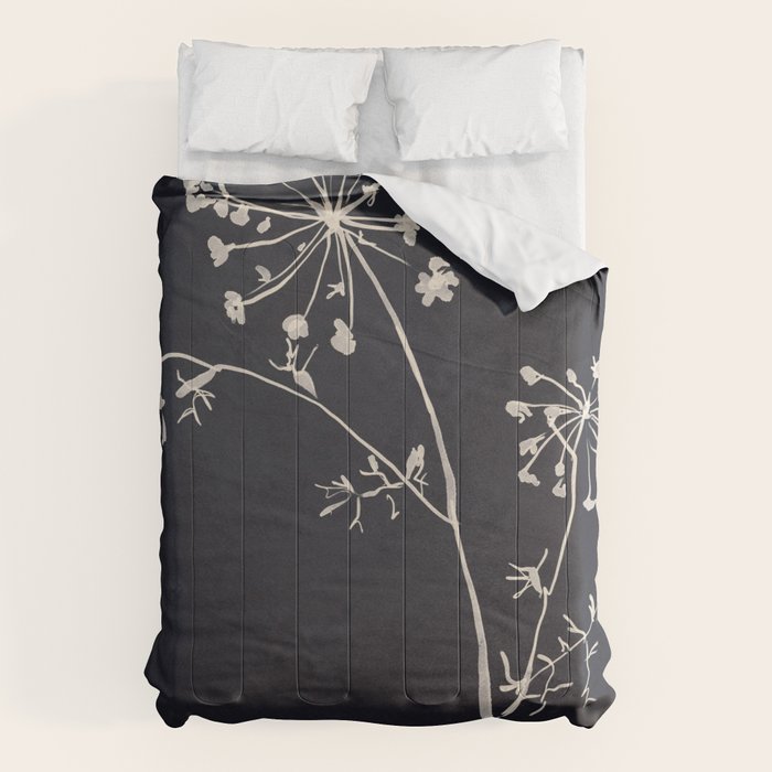 Minimalist Wild Plant 6 Black And White Comforter Gallery Image 1