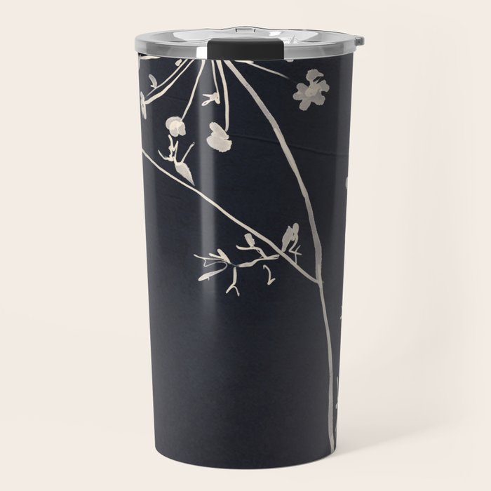 Minimalist Wild Plant 6 Black And White Travel Mug Gallery Image 1