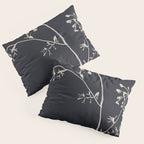 Minimalist Wild Plant 6 Black And White Pillow Sham Gallery Image 3