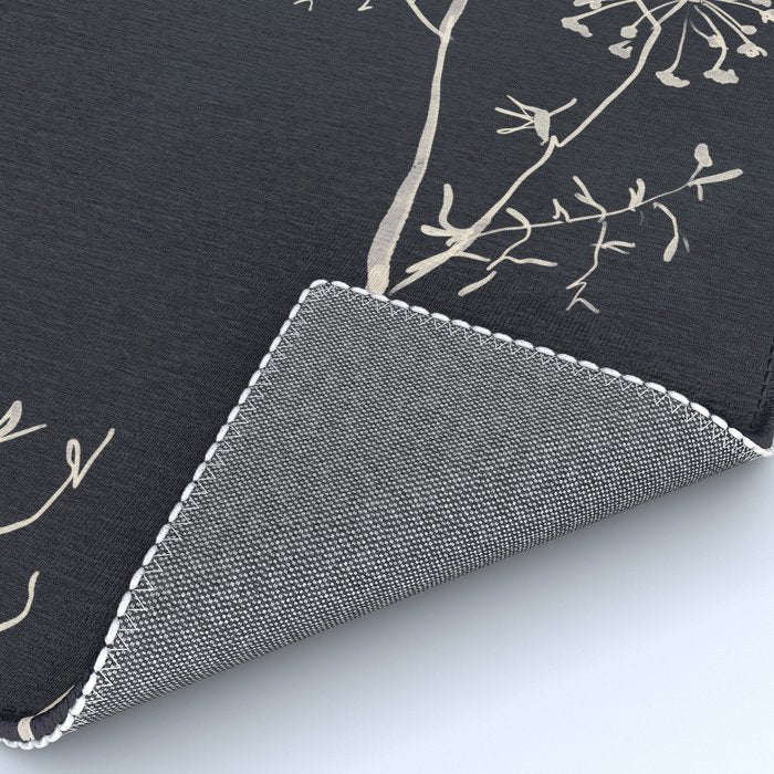 Minimalist Wild Plant 6 Black And White Rug Gallery Image 4