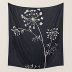 Minimalist Wild Plant 6 Black And White Wall Tapestry Gallery Image 4