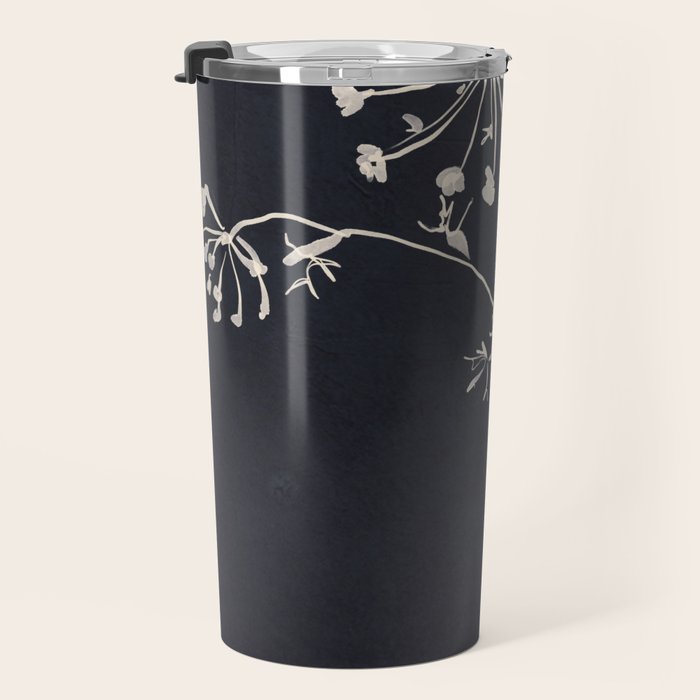 Minimalist Wild Plant 6 Black And White Travel Mug Gallery Image 3