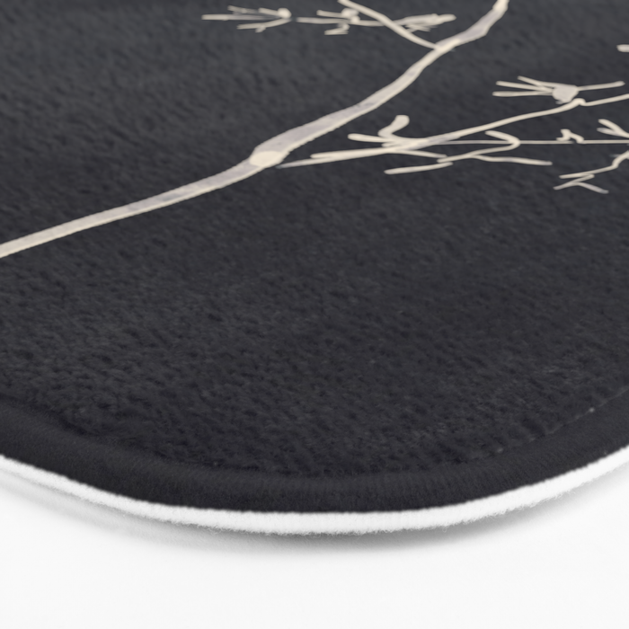 Minimalist Wild Plant 6 Black And White Bath Mat Gallery Image 3