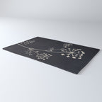 Minimalist Wild Plant 6 Black And White Rug Gallery Image 3