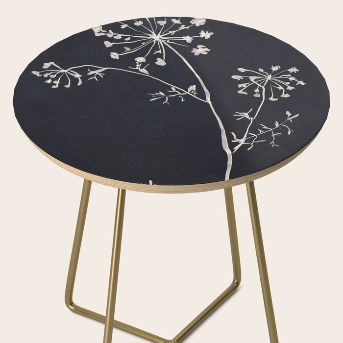 Minimalist Wild Plant 6 Black And White Side Table Gallery Image 2