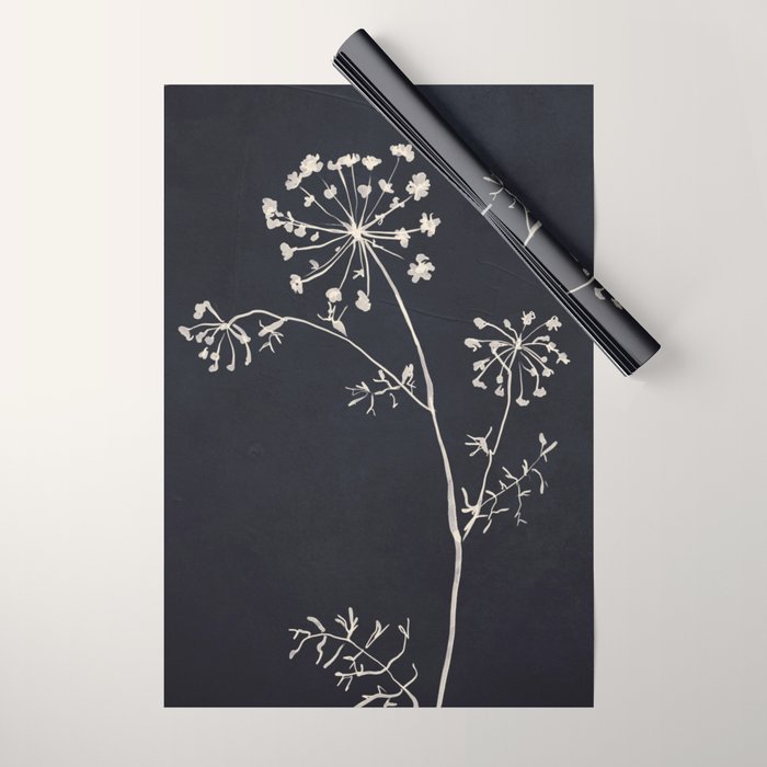 Minimalist Wild Plant 6 Black And White Wrapping Paper Gallery Image 1