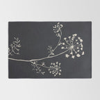 Minimalist Wild Plant 6 Black And White Rug Gallery Image 2