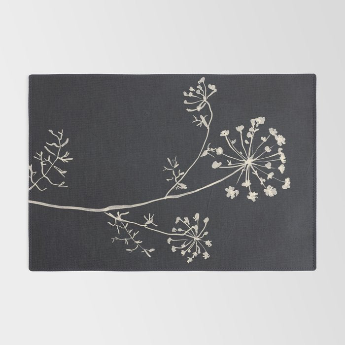 Minimalist Wild Plant 6 Black And White Rug Gallery Image 2