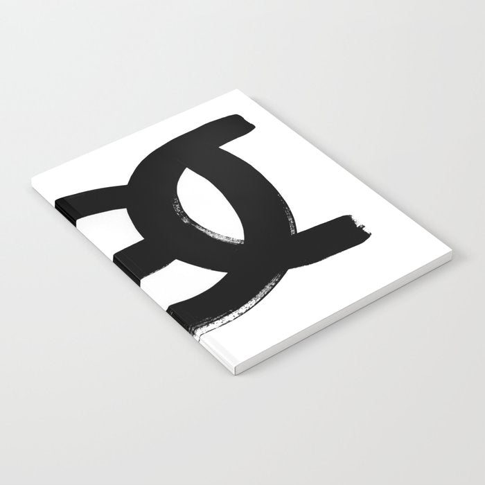 Black & White Minimalist Abstract Mid century Ink Art Dark Brush Strokes Notebook Gallery Image 2