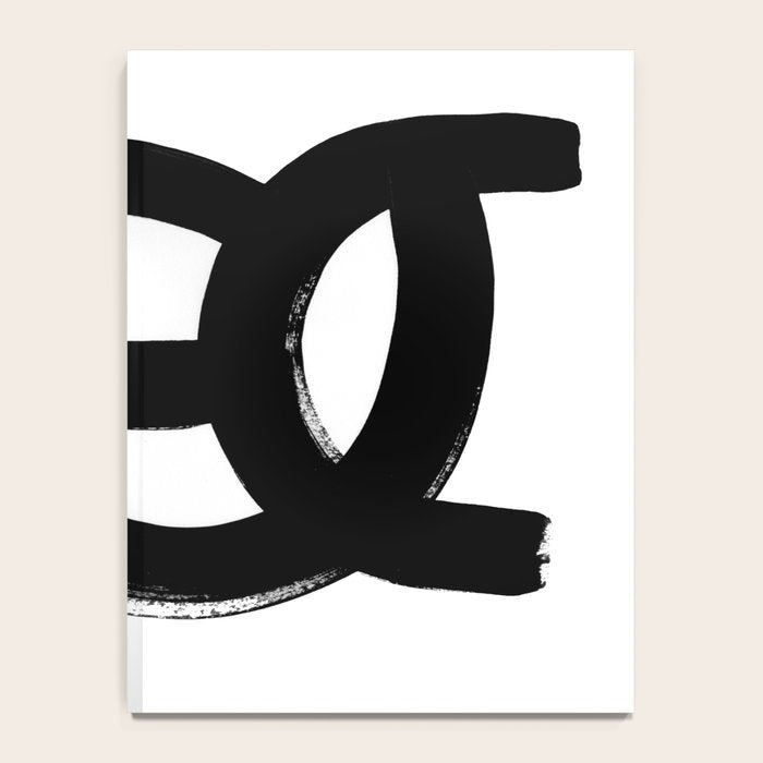 Black & White Minimalist Abstract Mid century Ink Art Dark Brush Strokes Notebook Gallery Image 4