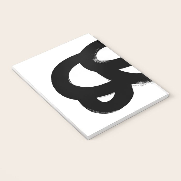 Black & White Minimalist Abstract Mid century Ink Art Dark Brush Strokes Notebook Gallery Image 3