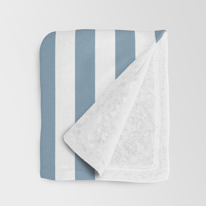 Light Blue & White Simple Stripe Throw Blanket Gallery Image 3
