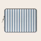Light Blue & White Simple Stripe Laptop Sleeve Gallery Image 1