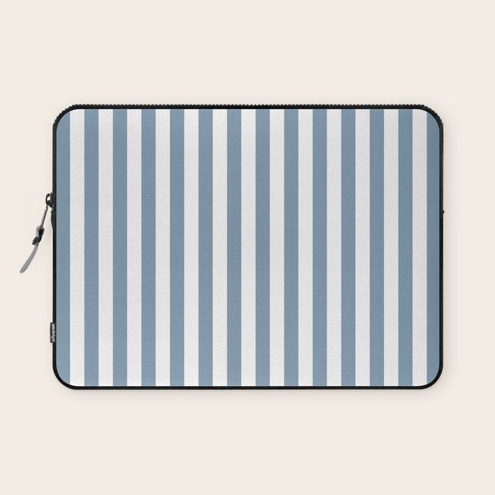 Light Blue & White Simple Stripe Laptop Sleeve Gallery Image 1