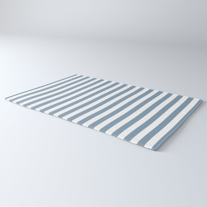 Light Blue & White Simple Stripe Rug Gallery Image 3