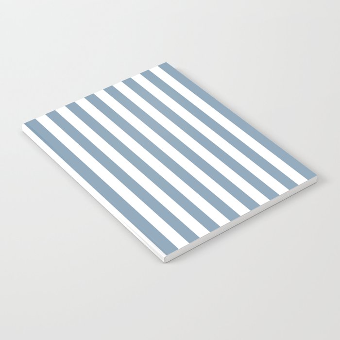 Light Blue & White Simple Stripe Notebook Gallery Image 1