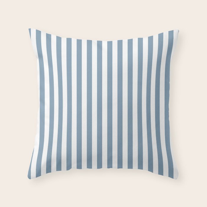 Light Blue & White Simple Stripe Throw Pillow Gallery Image 6