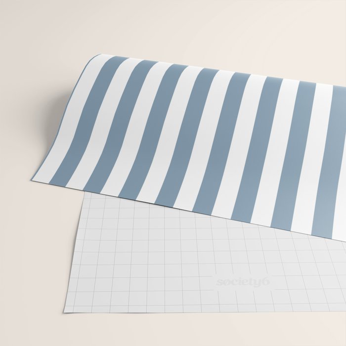 Light Blue & White Simple Stripe Wrapping Paper Gallery Image 2