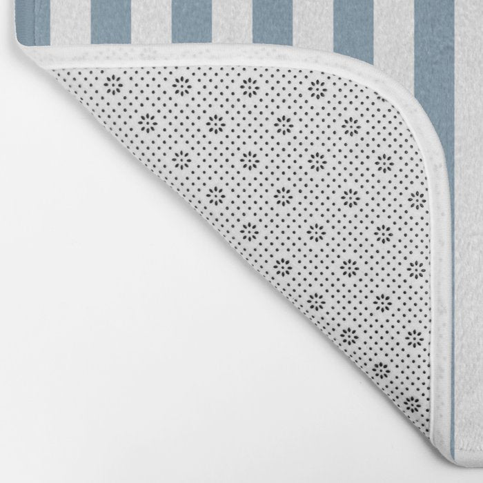 Light Blue & White Simple Stripe Bath Mat Gallery Image 2