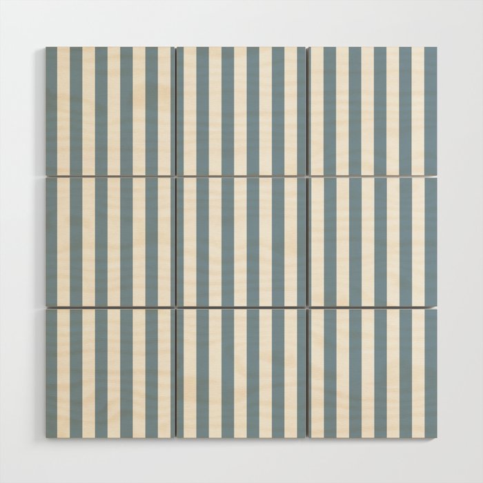 Light Blue & White Simple Stripe Wood Wall Art Gallery Image 1