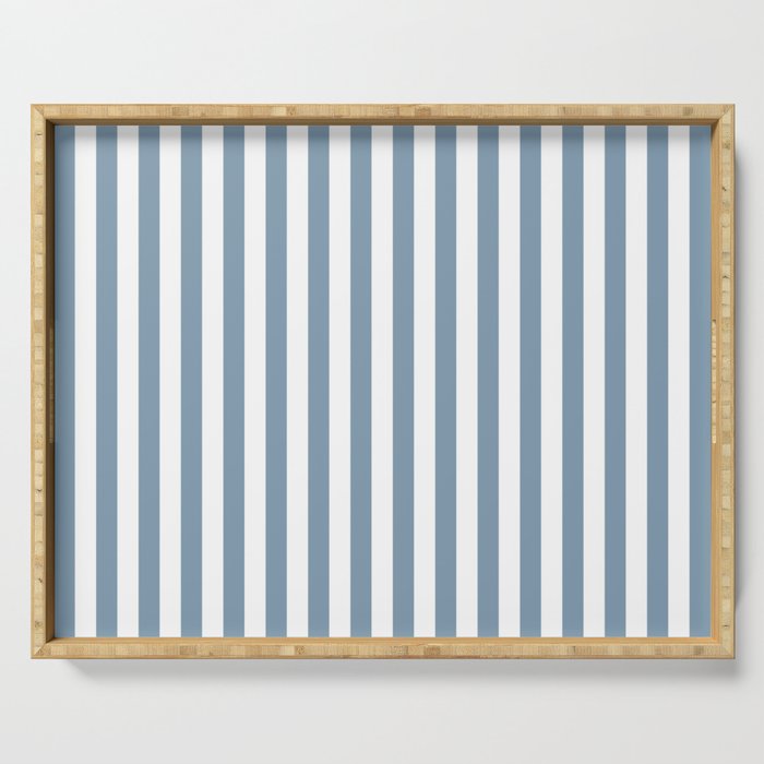 Light Blue & White Simple Stripe Serving Tray Gallery Image 1