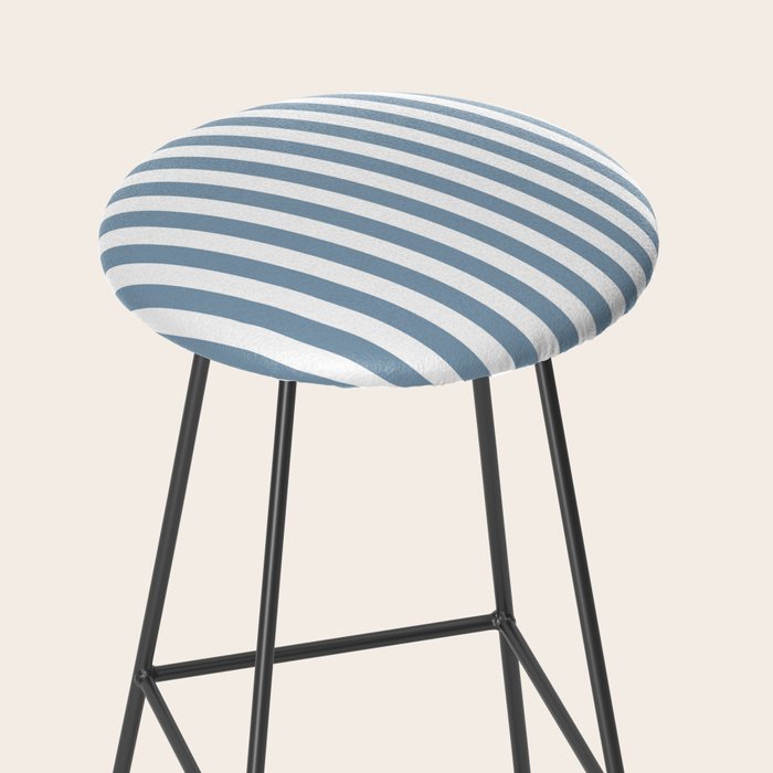 Light Blue & White Simple Stripe Stool Gallery Image 2