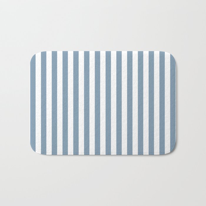 Light Blue & White Simple Stripe Bath Mat Gallery Image 1