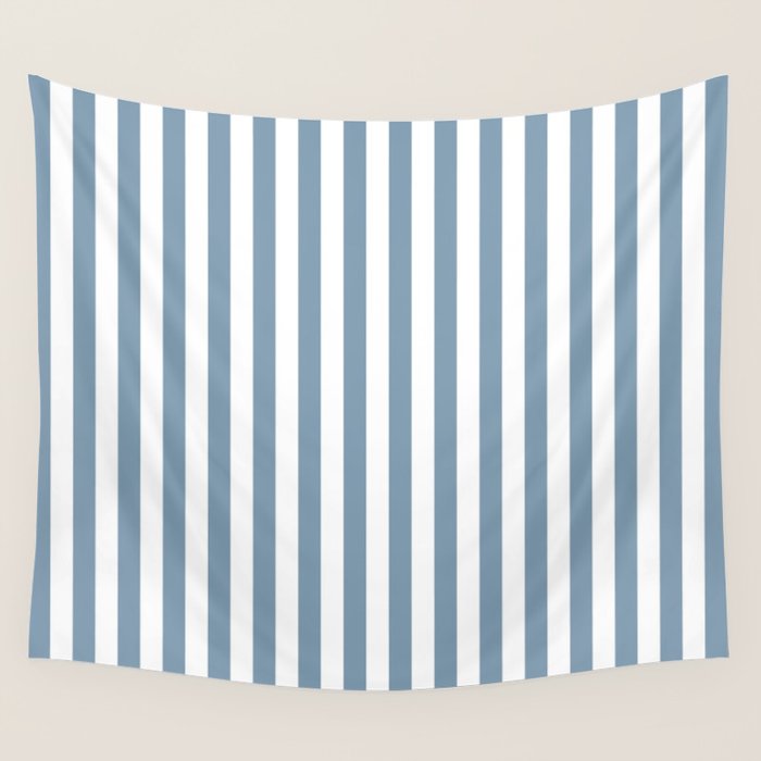 Light Blue & White Simple Stripe Wall Tapestry Gallery Image 1