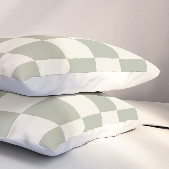 Checkered (Sage Cream) Pillow Sham Gallery Image 3
