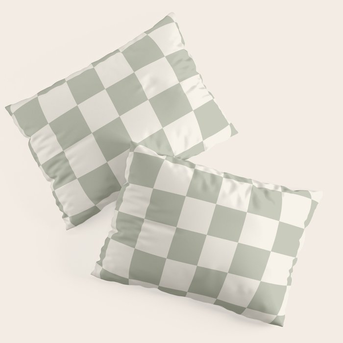 Checkered (Sage Cream) Pillow Sham Gallery Image 3