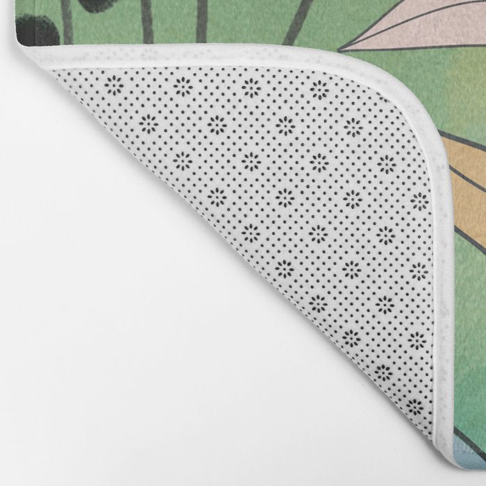 Modern abstract leaves line art 12 Bath Mat Gallery Image 2