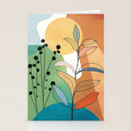 Modern abstract leaves line art 12 Stationery Card Gallery Image 2