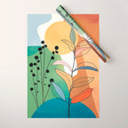 Modern abstract leaves line art 12 Wrapping Paper Gallery Image 1