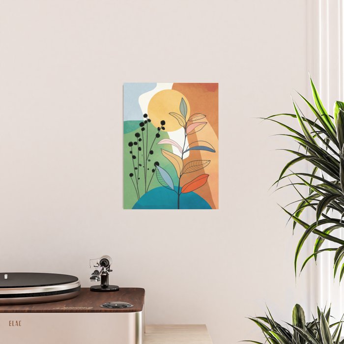Modern abstract leaves line art 12 Poster Gallery Image 2