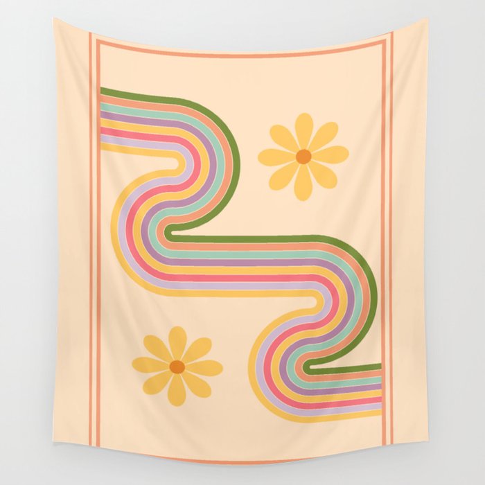 Floral Geometry 7 Wall Tapestry Gallery Image 1