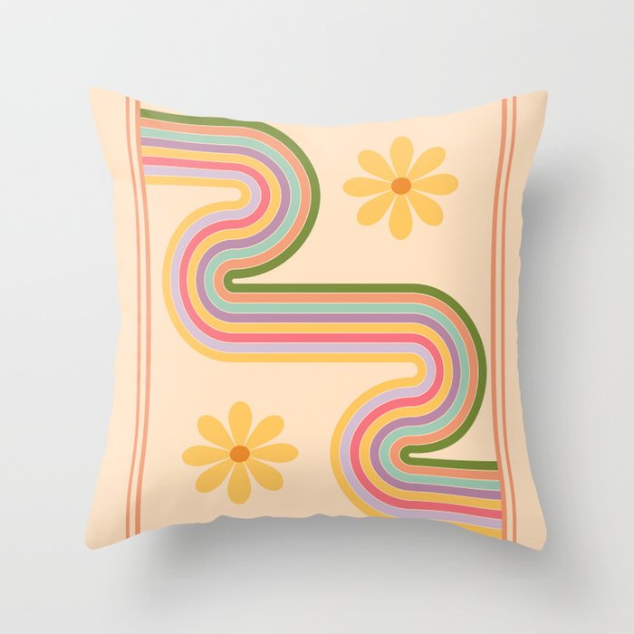 Floral Geometry 7 Throw Pillow Gallery Image 1
