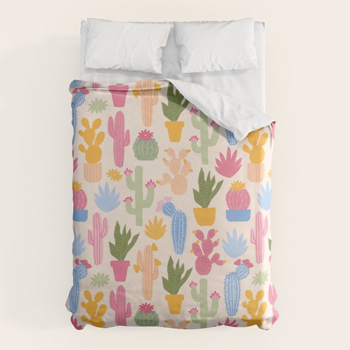 Cactus Garden - pastel Duvet Cover Gallery Image 6