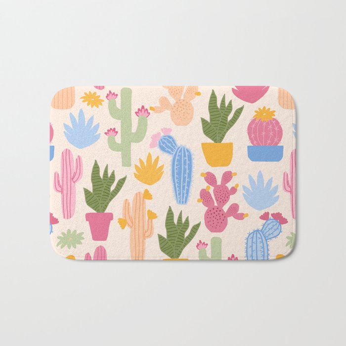 Cactus Garden - pastel Bath Mat Gallery Image 1