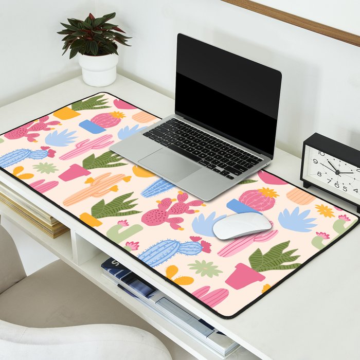 Cactus Garden - pastel Desk Mat Gallery Image 2