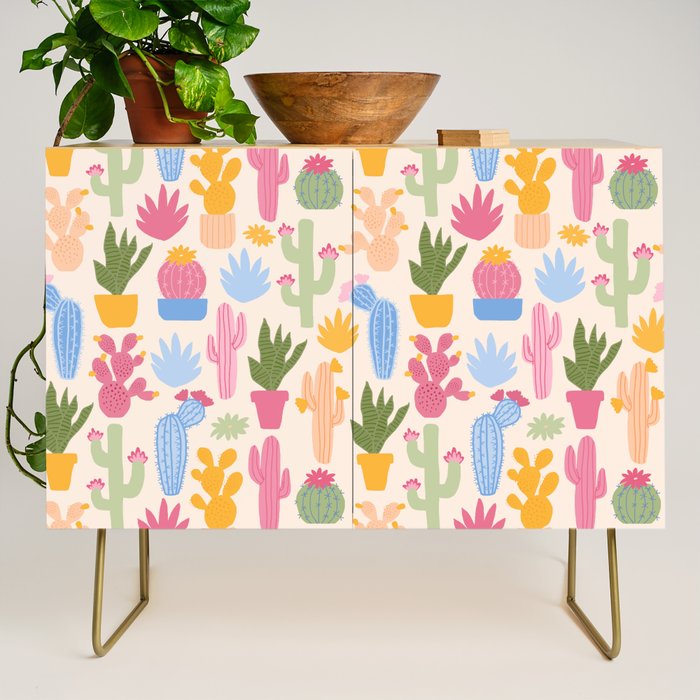 Cactus Garden - pastel Credenza Gallery Image 1